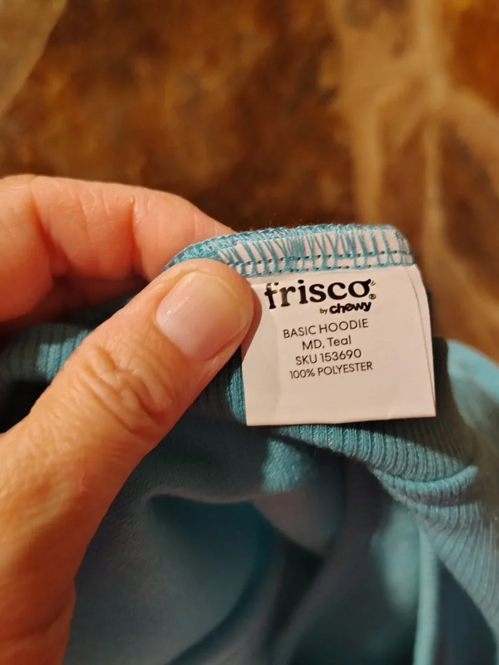 Frisco by Chewy Dog Cat Basic Hoodie Teal Size Medium Girl Boy Polyester Unisex